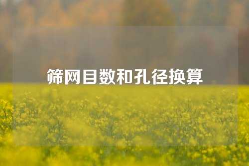 筛网目数和孔径换算