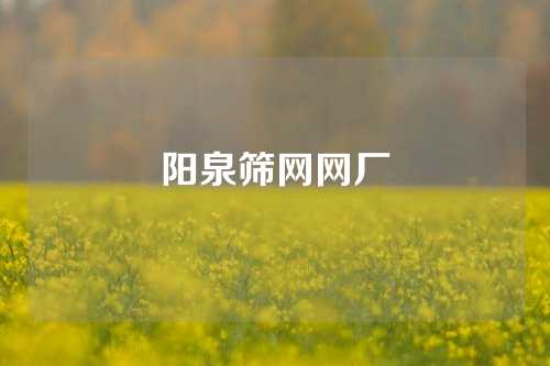 阳泉筛网网厂