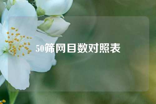 50筛网目数对照表