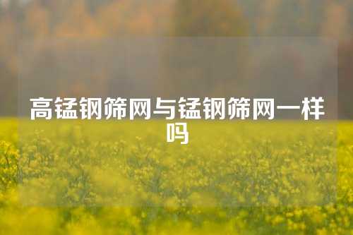 高锰钢筛网与锰钢筛网一样吗