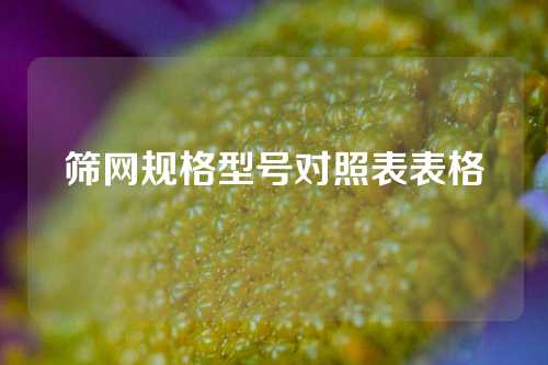 筛网规格型号对照表表格