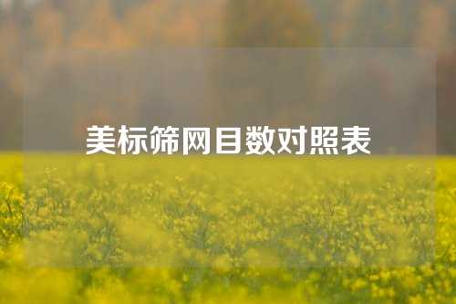 美标筛网目数对照表