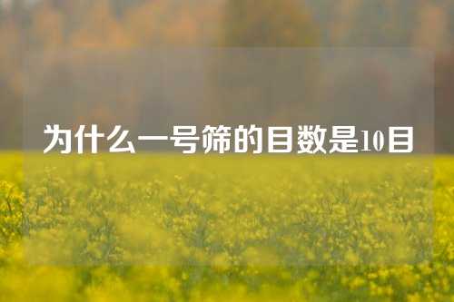 为什么一号筛的目数是10目