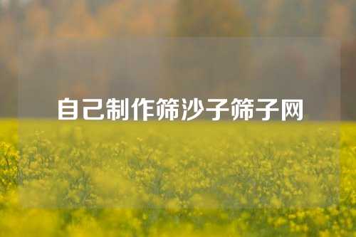 自己制作筛沙子筛子网