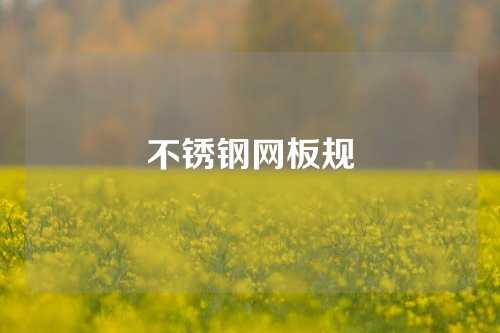 不锈钢网板规