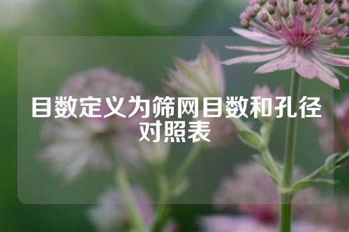 目数定义为筛网目数和孔径对照表