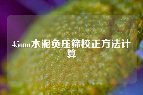 45um水泥负压筛校正方法计算