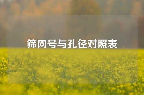 筛网号与孔径对照表