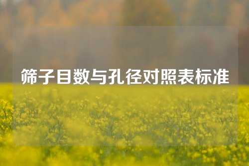 筛子目数与孔径对照表标准